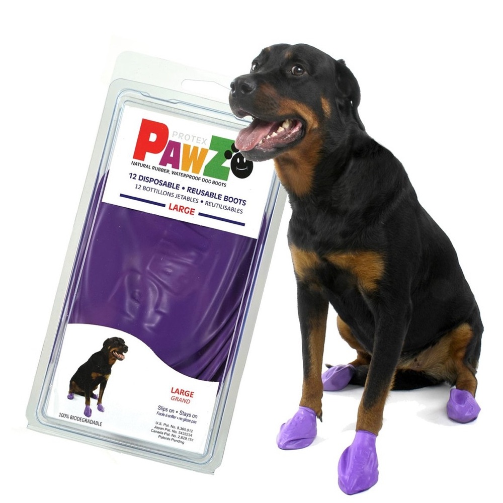 Pawz Natural Rubber Waterproof Reusable Protection Large Dog Boots Booties Shoes